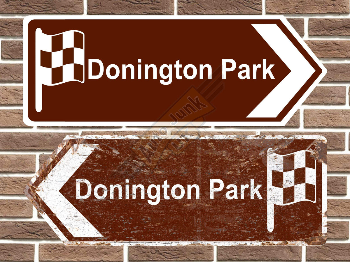 Donington Park Race Circuit Metal Road Sign