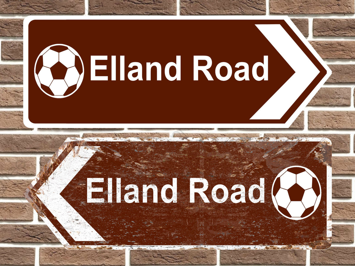 Elland Road Football Ground Metal Road Sign