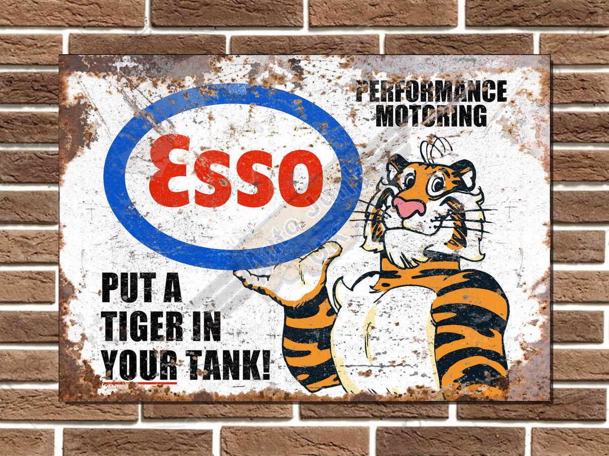 Esso Tiger Metal Sign