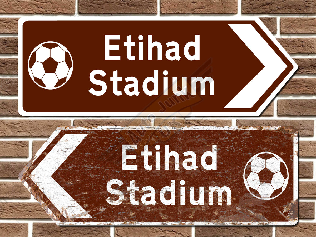 Etihad Stadium Football Ground Metal Road Sign