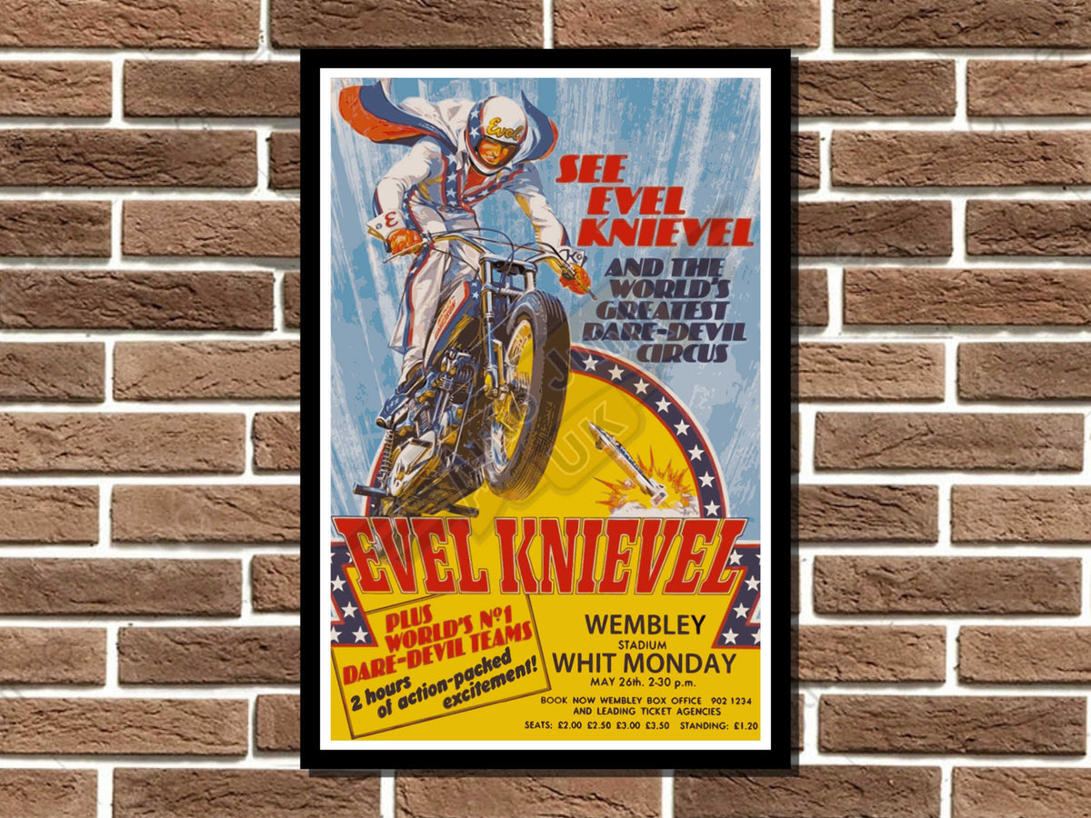 Evel Knievel at Wembley Metal Sign