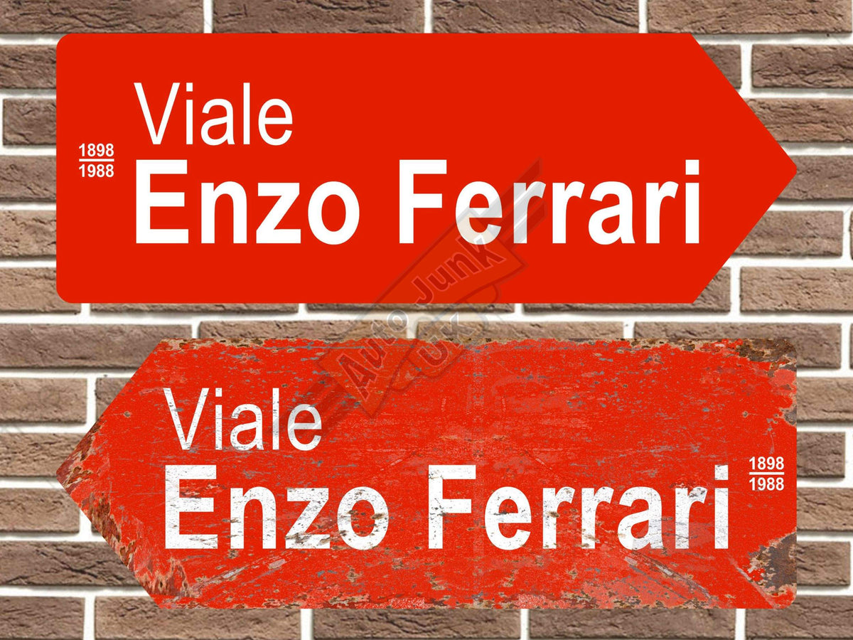 Ferrari Viale Enzo Ferrari Metal Road Sign