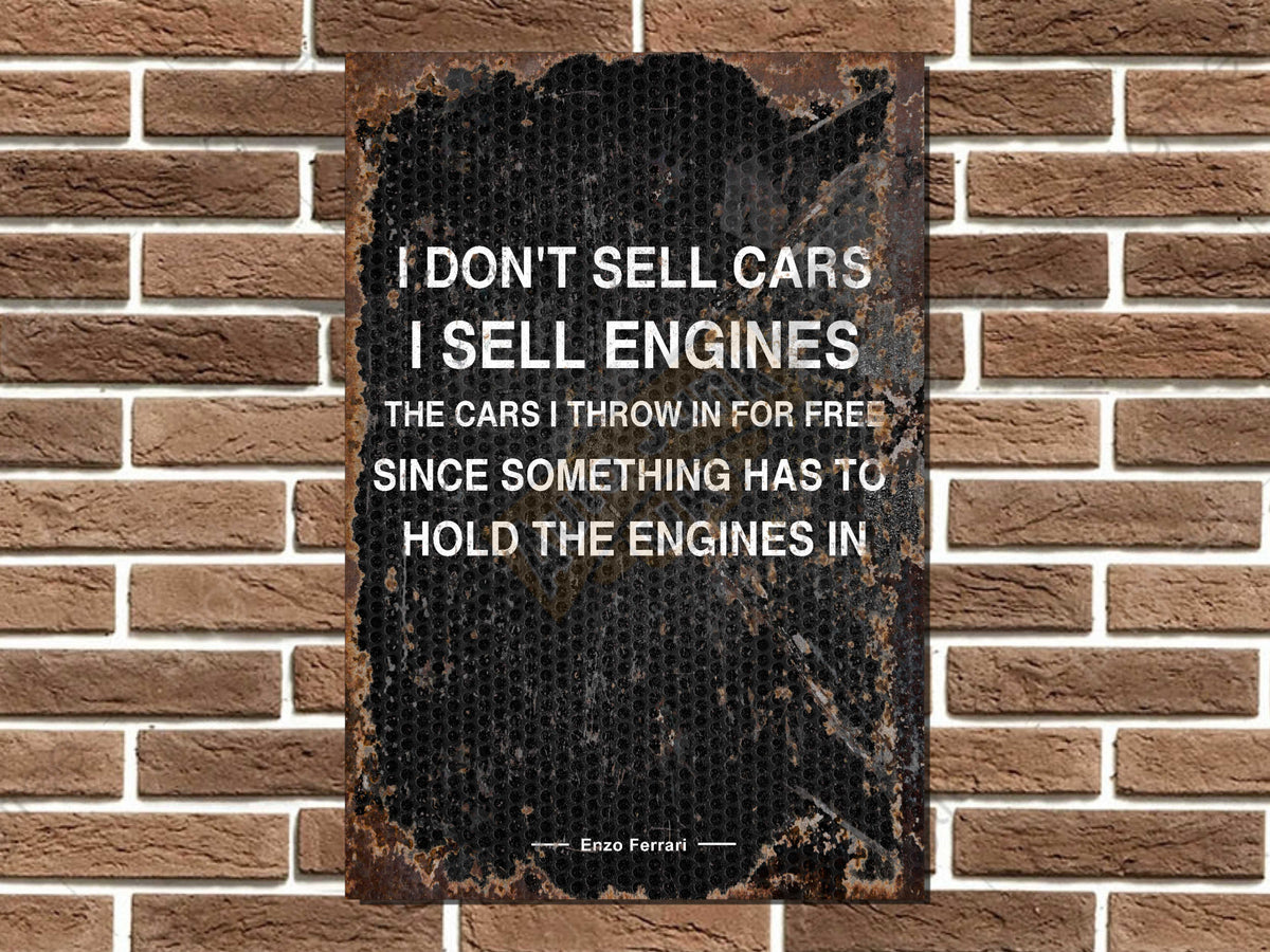 Enzo Ferrari Quote Metal Sign II