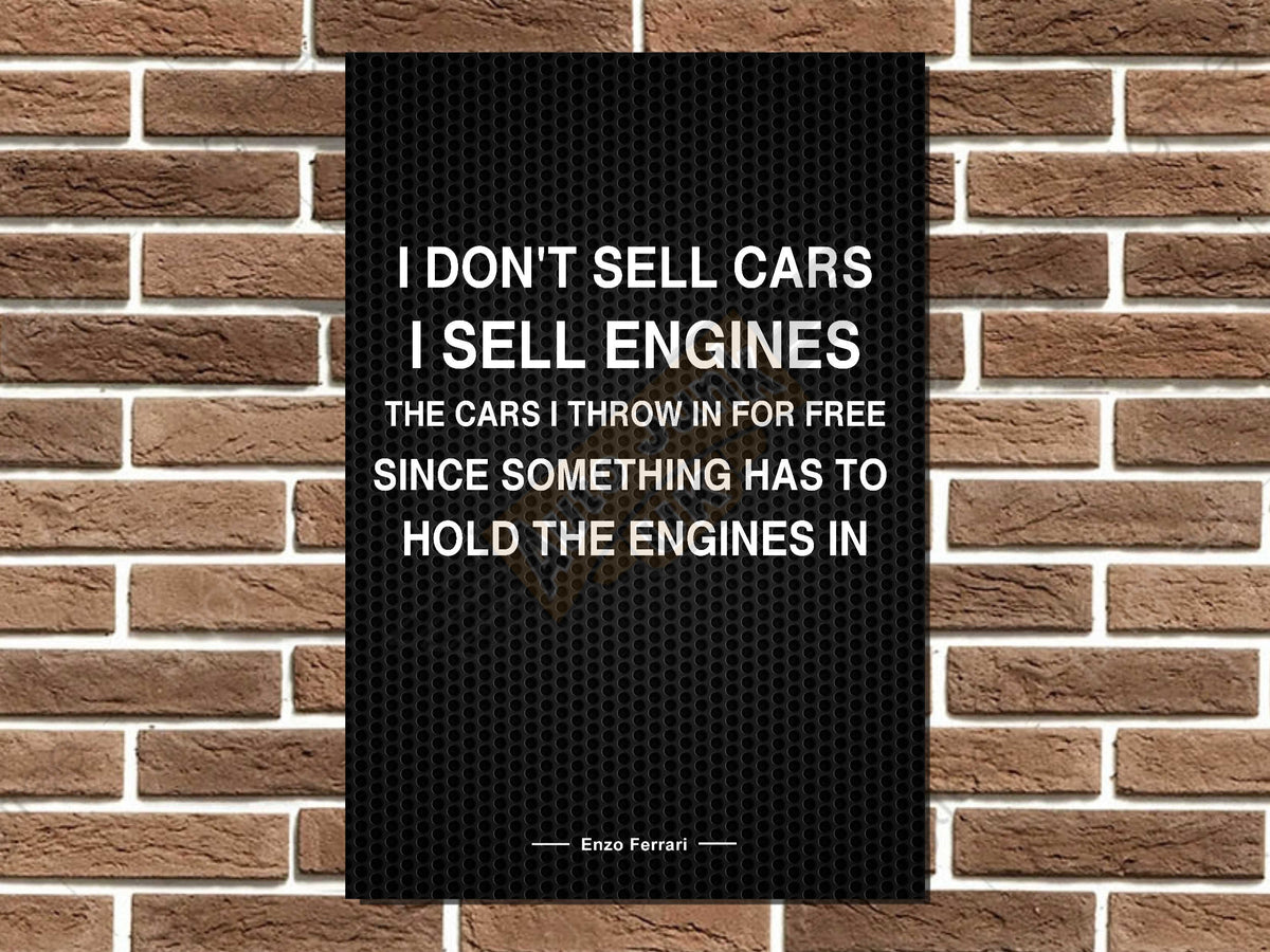 Enzo Ferrari Quote Metal Sign II