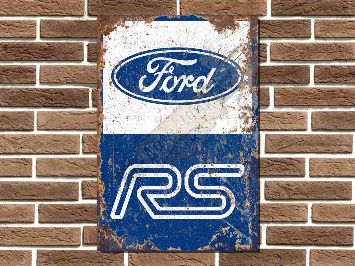 Ford RS Logo Emblem Metal Sign