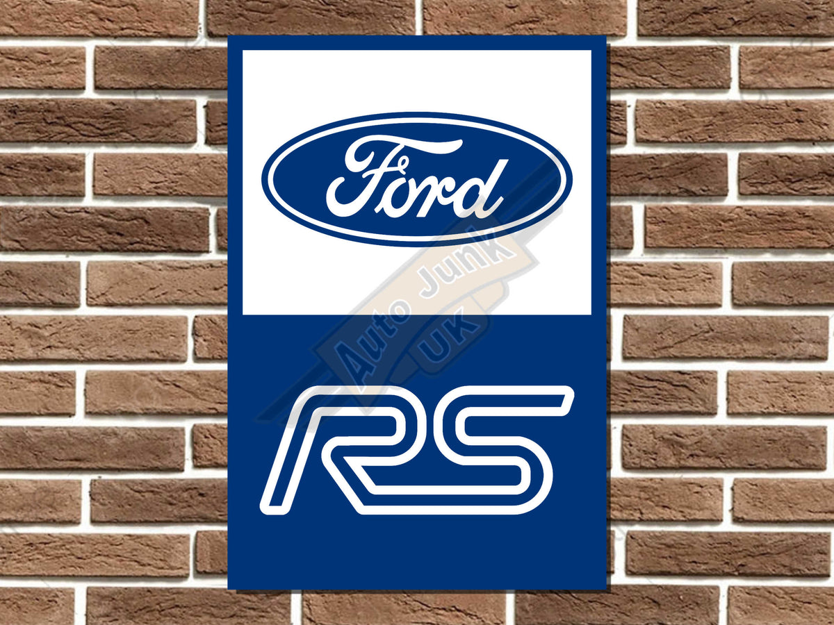 Ford RS Logo Emblem Metal Sign