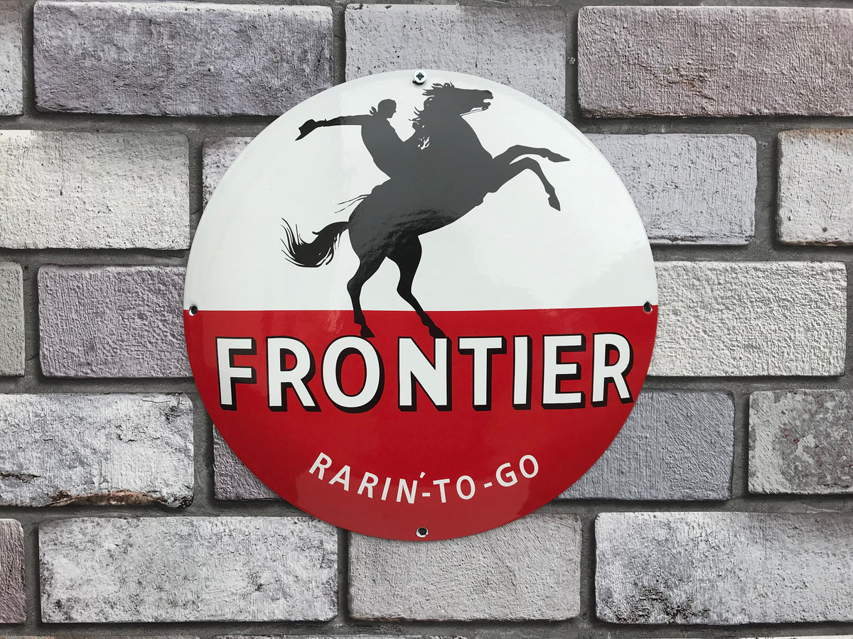 Frontier Enamel Sign