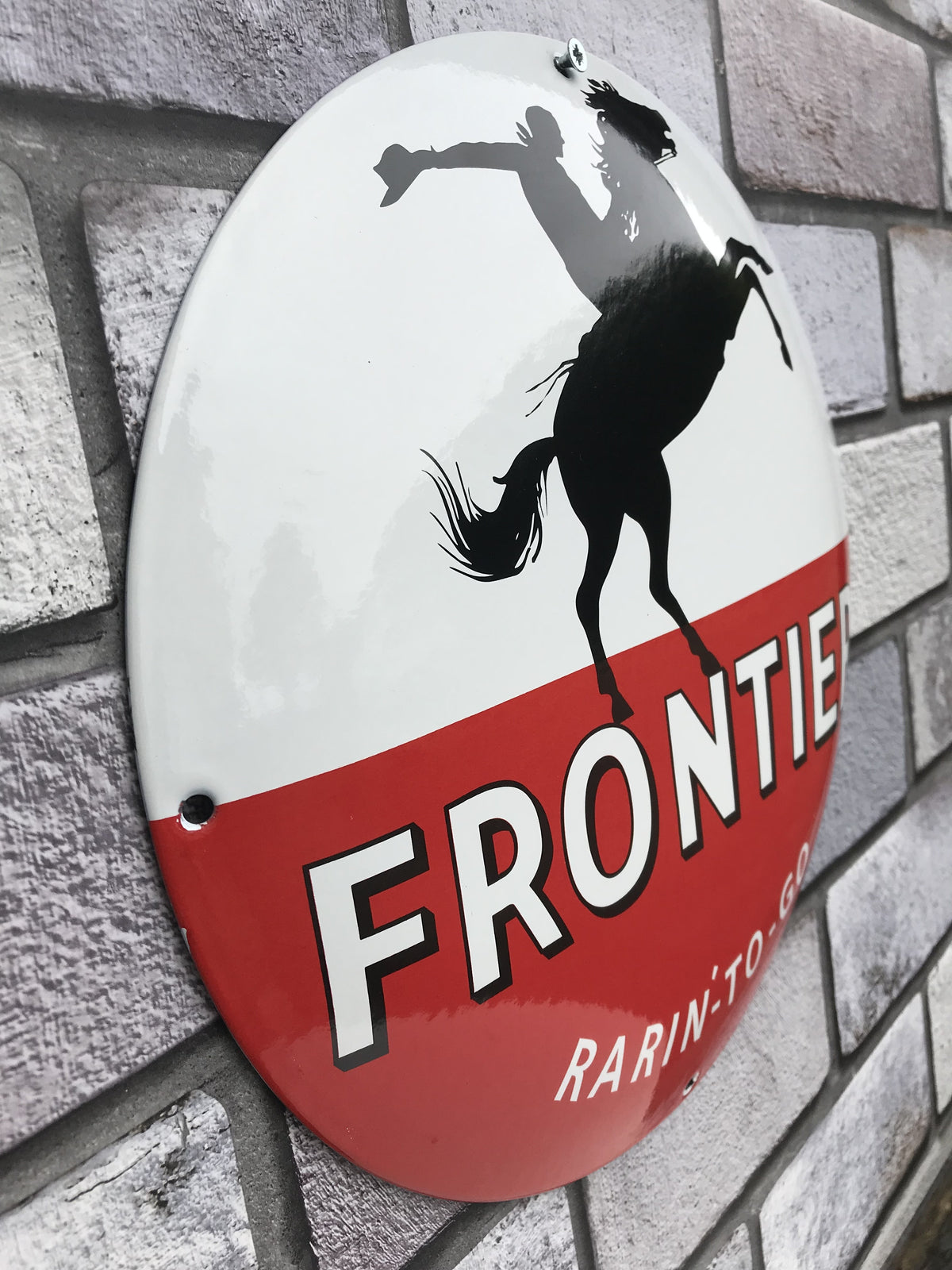 Frontier Enamel Sign