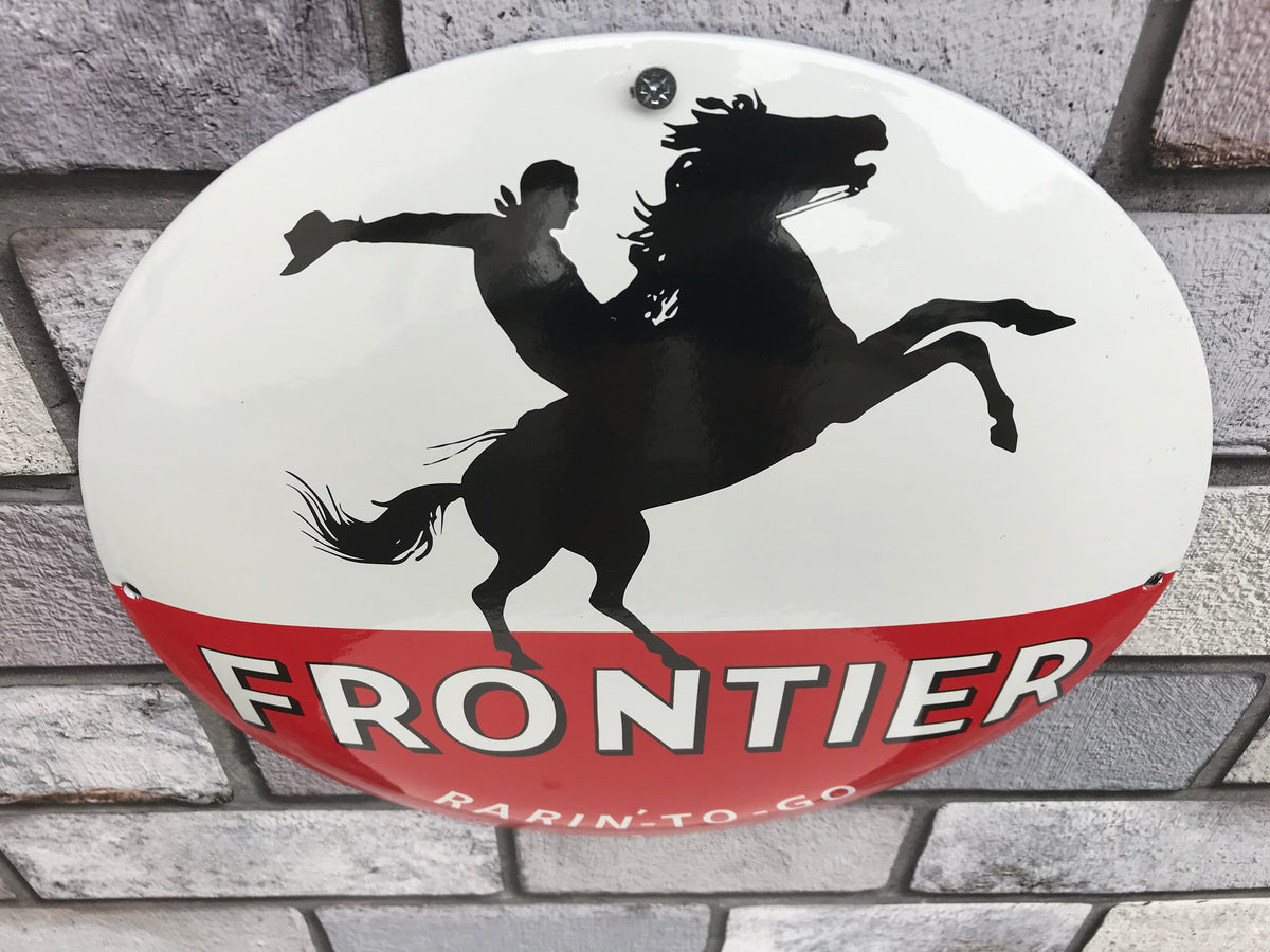 Frontier Enamel Sign