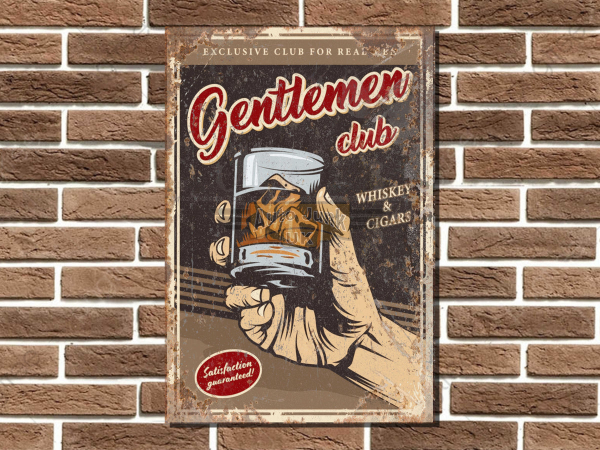 Gentleman Club Metal Sign