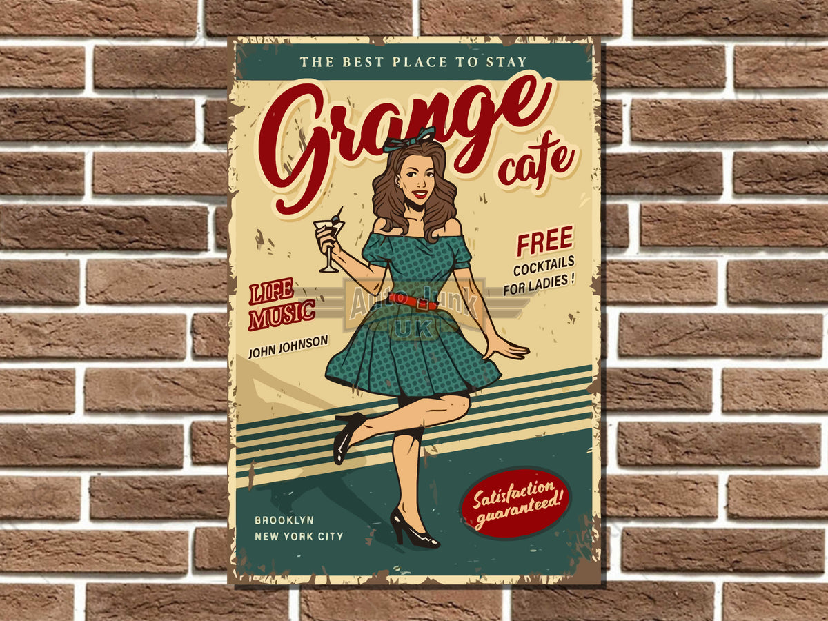 Grange Cafe Metal Sign