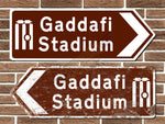 Gaddafi Stadium Cricket Ground Metal Road Sign