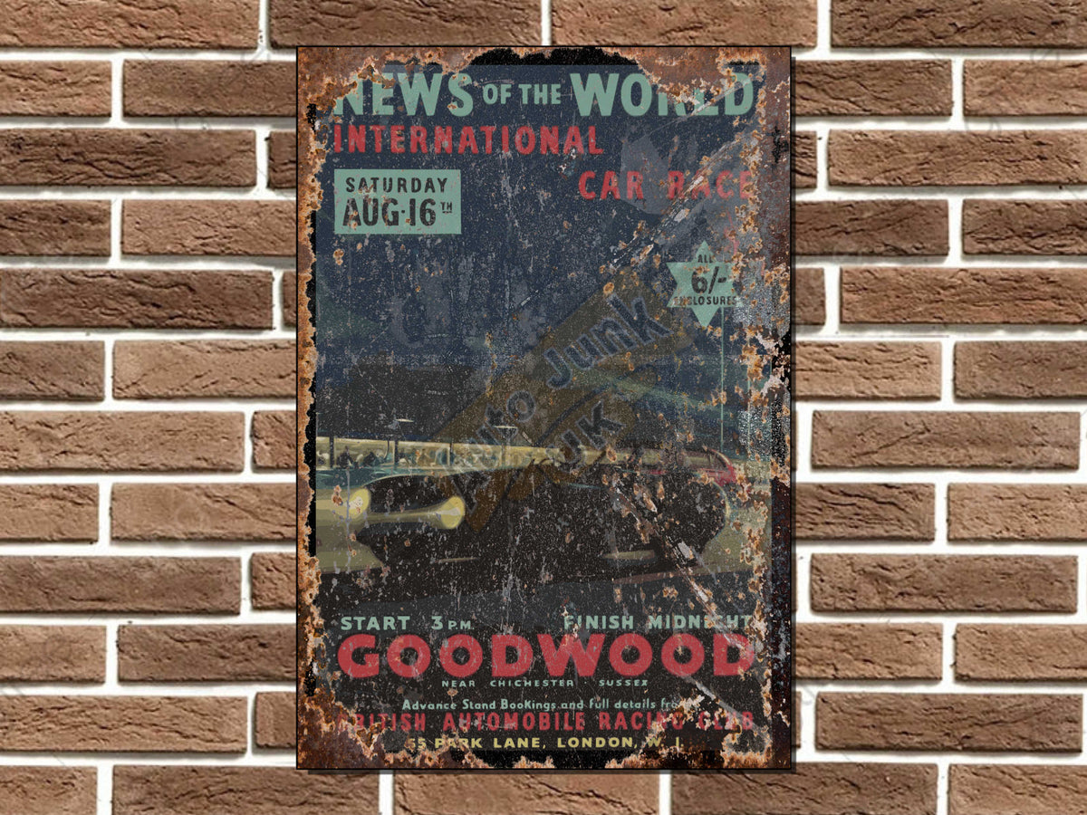 Goodwood International Car Race Metal Sign