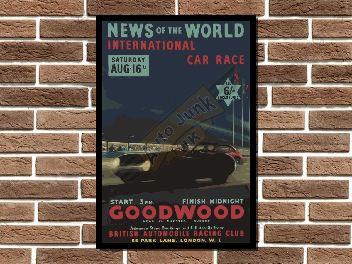 Goodwood International Car Race Metal Sign