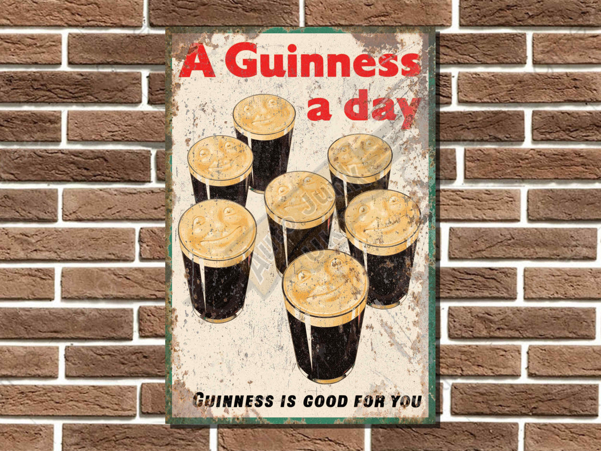 Guinness A Day Metal Sign