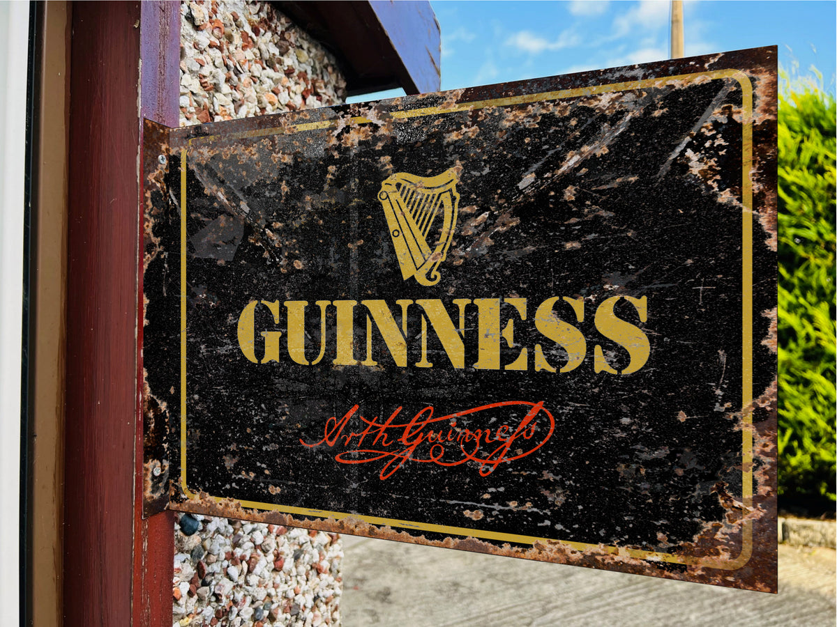 Guinness Double Sided Metal Flange Sign