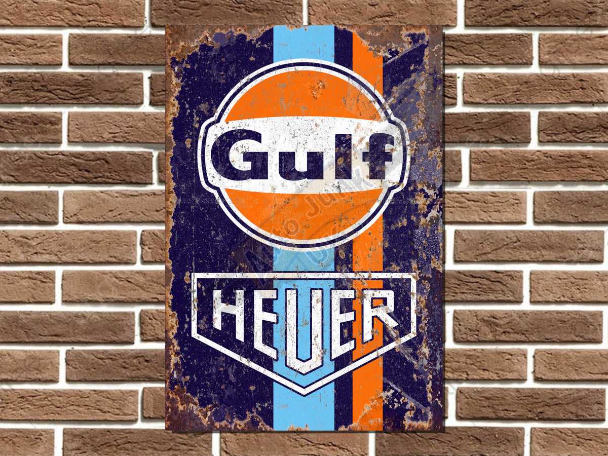 Gulf Heuer Metal Sign