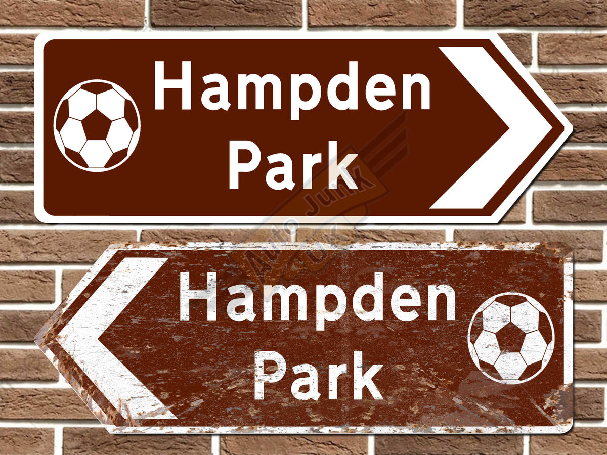 Hampden Park Football Ground Metal Road Sign