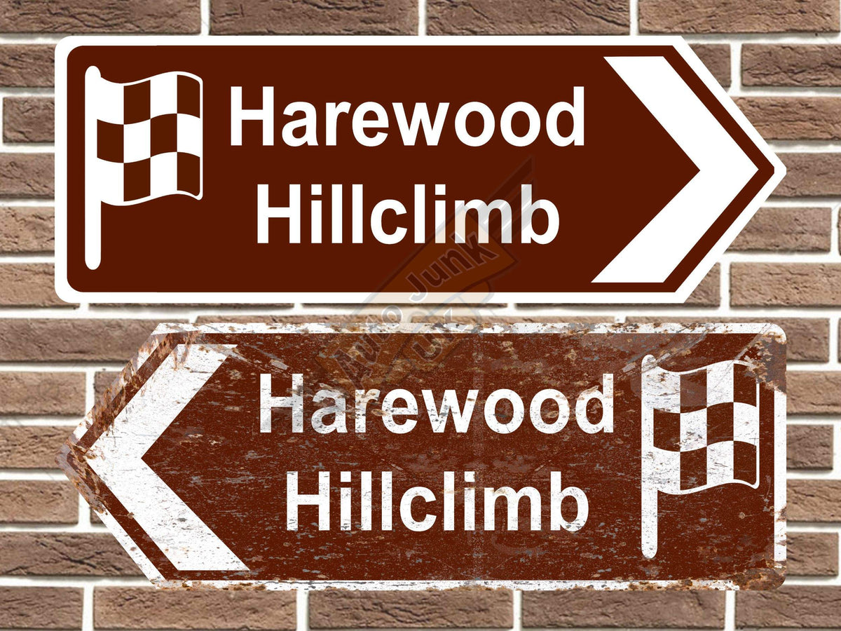 Harewood Hillclimb Metal Road Sign