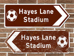 Hayes Lane Stadium Football Metal Road Sign