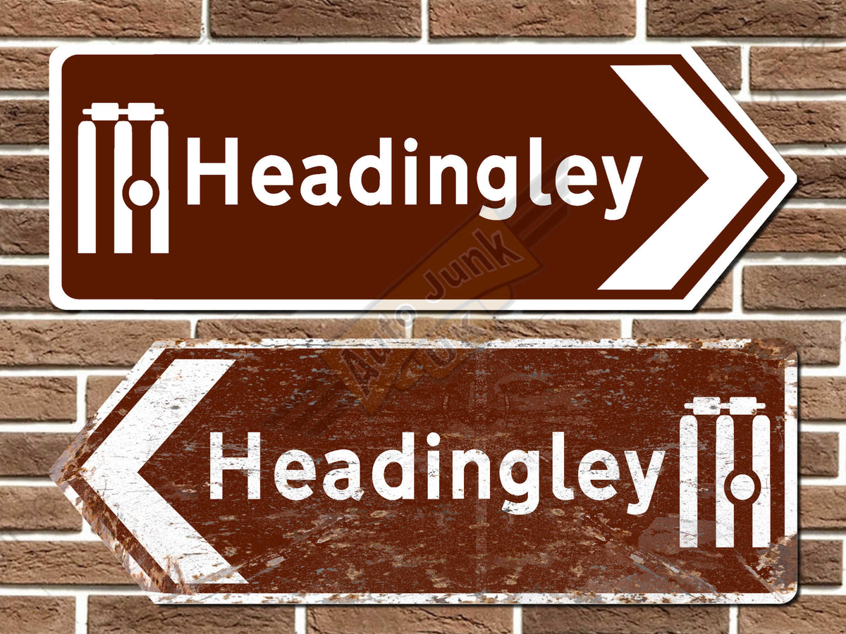 Headingley Cricket Ground Metal Road Sign