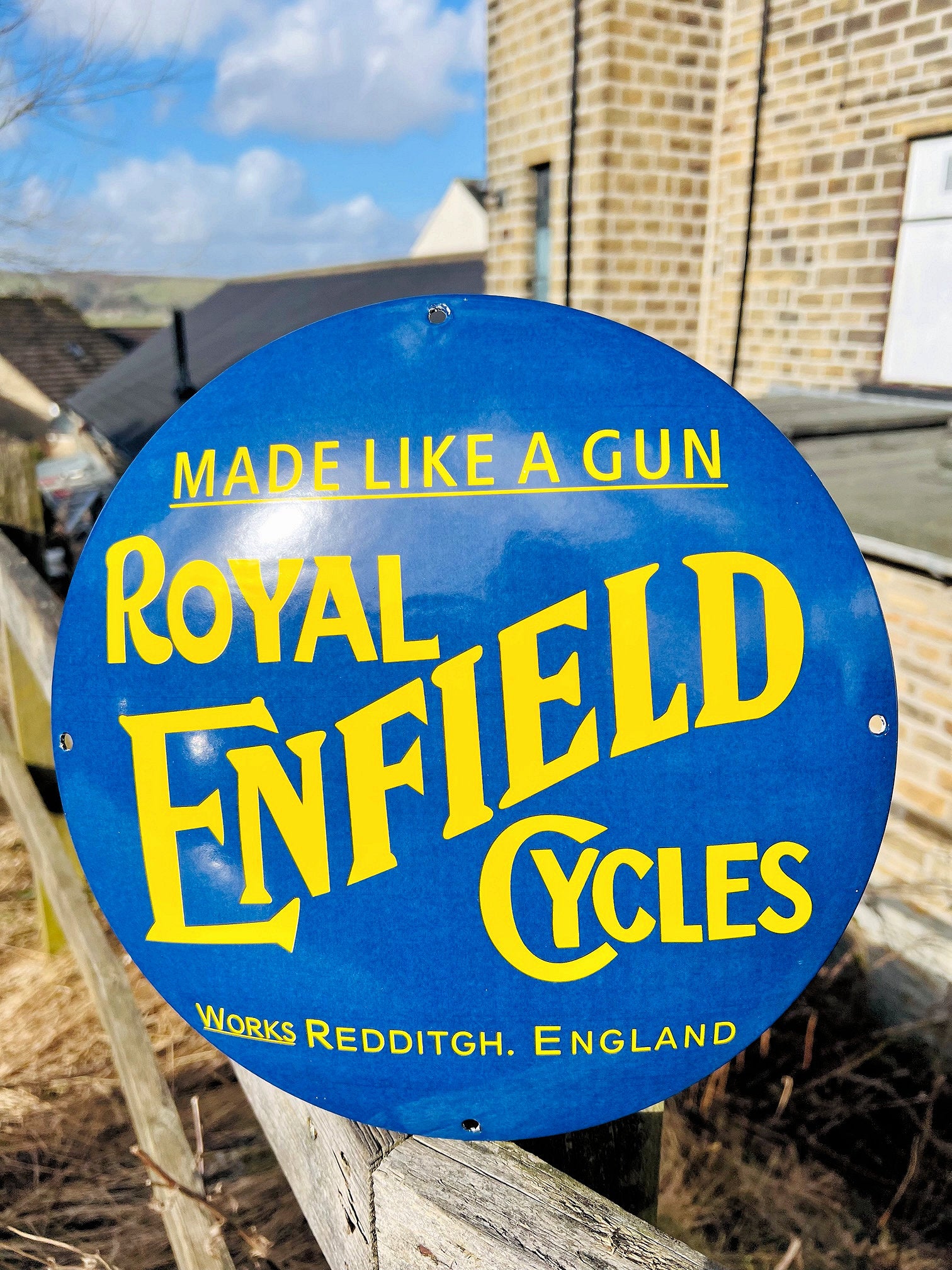 Royal Enfield Cycles Enamel Sign– Auto Junk UK Ltd