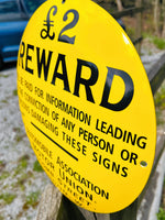 Automobile Association£2 Reward Enamel Sign