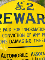 Automobile Association£2 Reward Enamel Sign