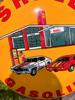 Shell Gasoline Enamel Sign