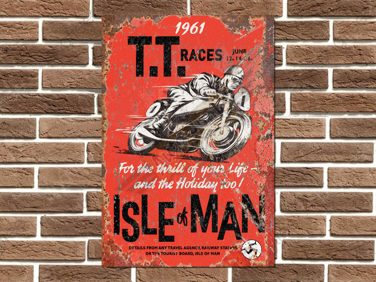 Isle of Man TT Races Metal Sign