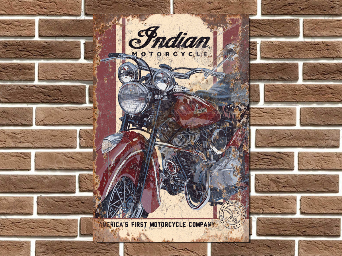 Indian Motorcycle America's First Metal Sign