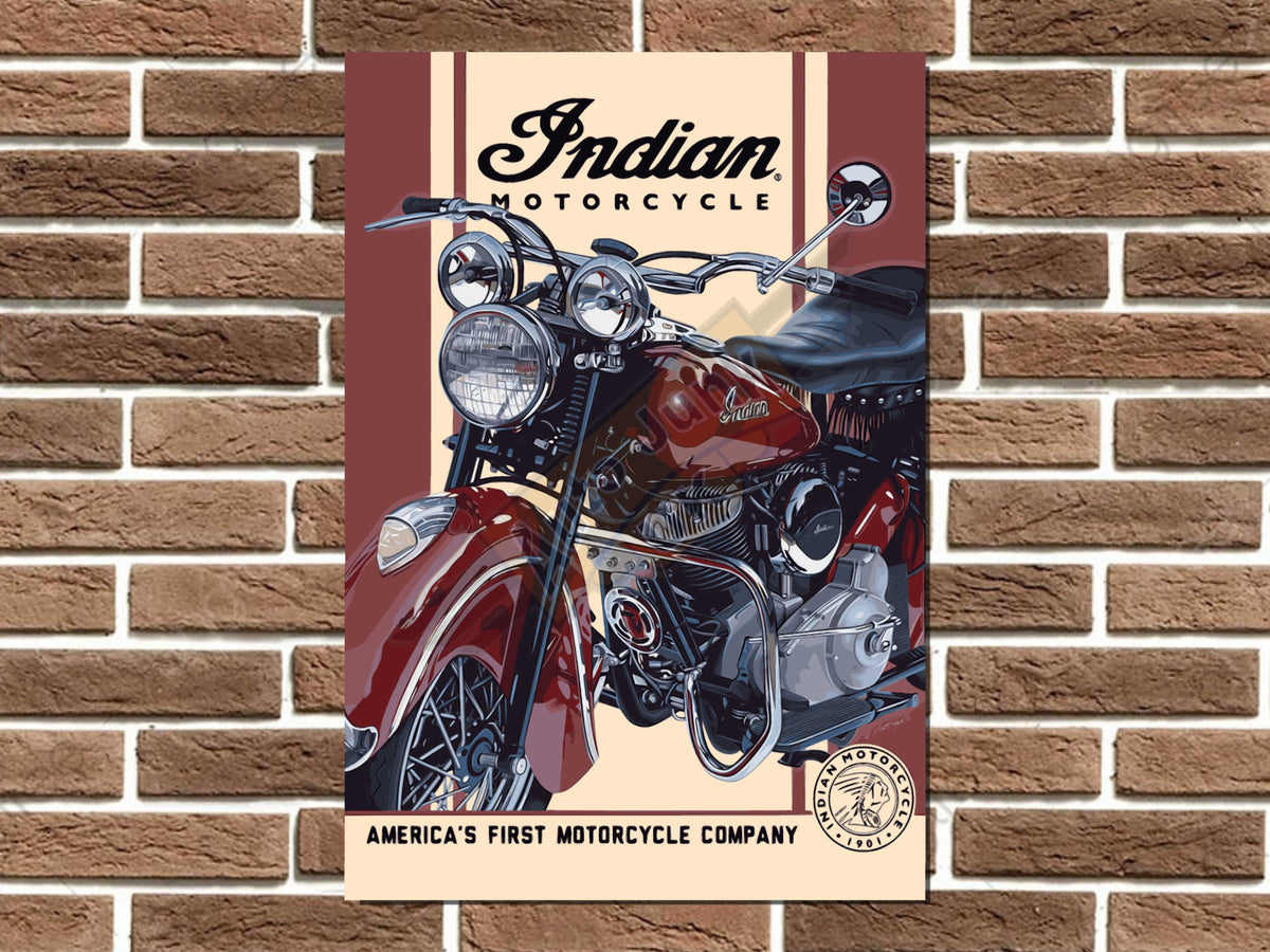 Indian Motorcycle America's First Metal Sign