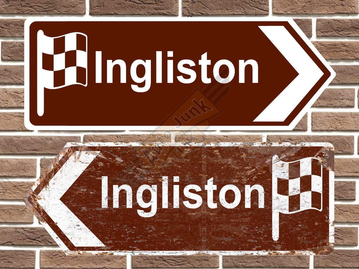 Ingliston Race Circuit Metal Road Sign