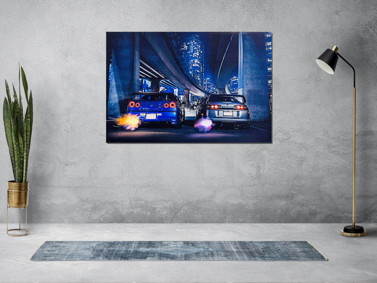 Toyota Supra & Nissan Skyline JDM Canvas Print