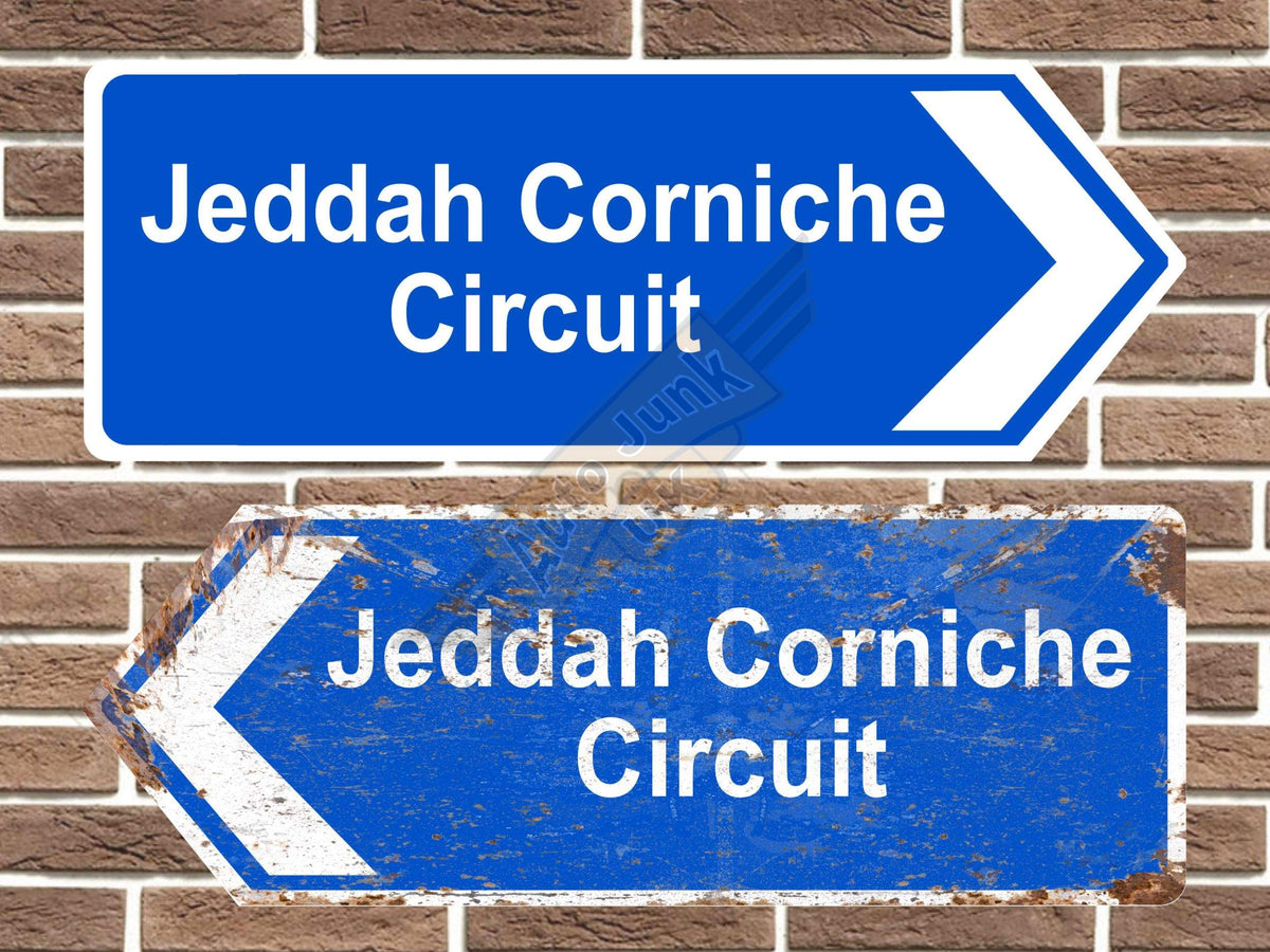 Jeddah Corniche Circuit Metal Road Sign