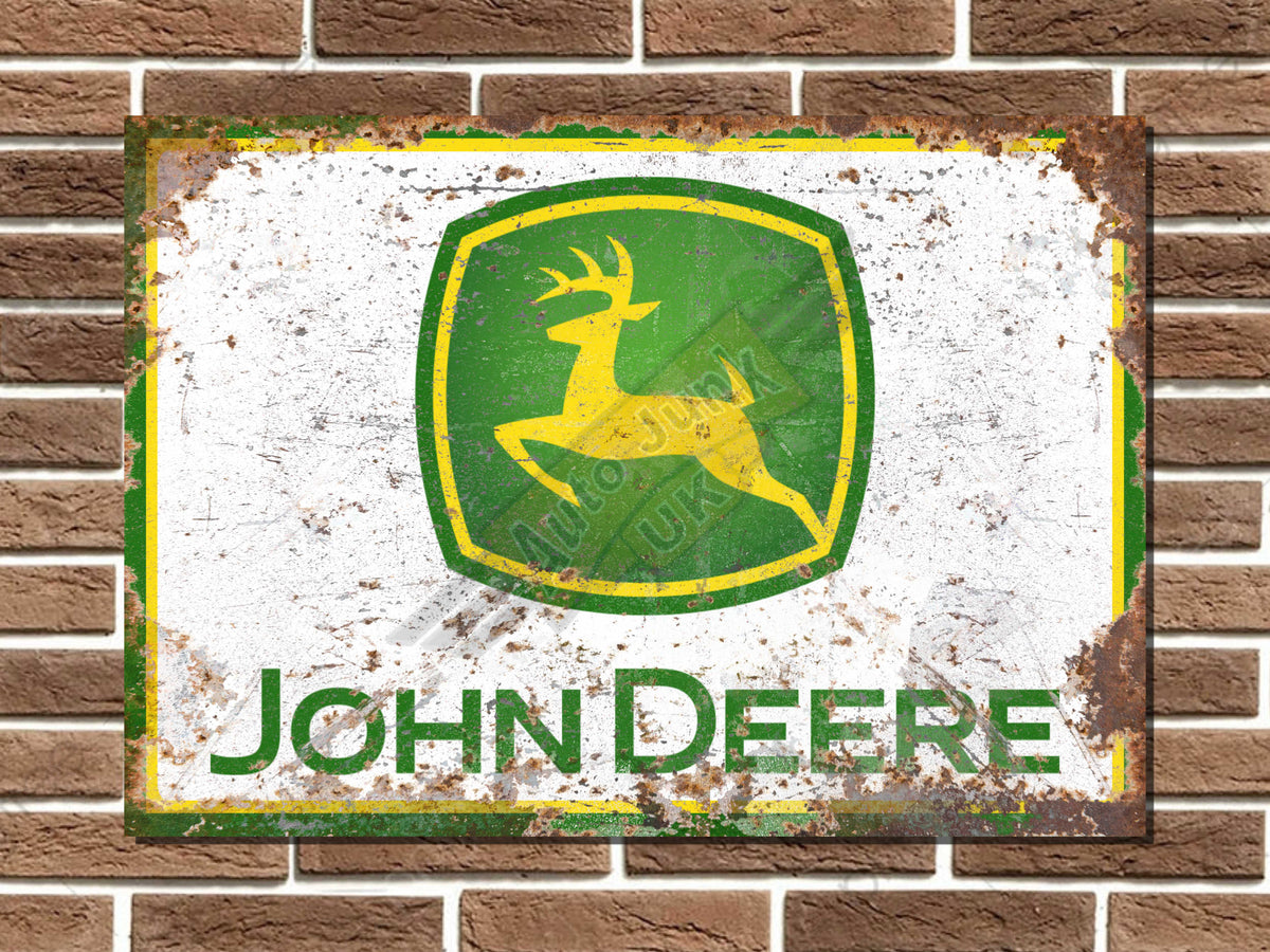 John Deere Tractors Logo Metal Sign