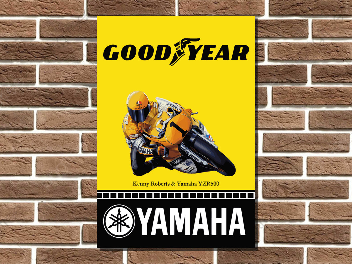 Kenny Roberts Yamaha YZR500 Metal Sign