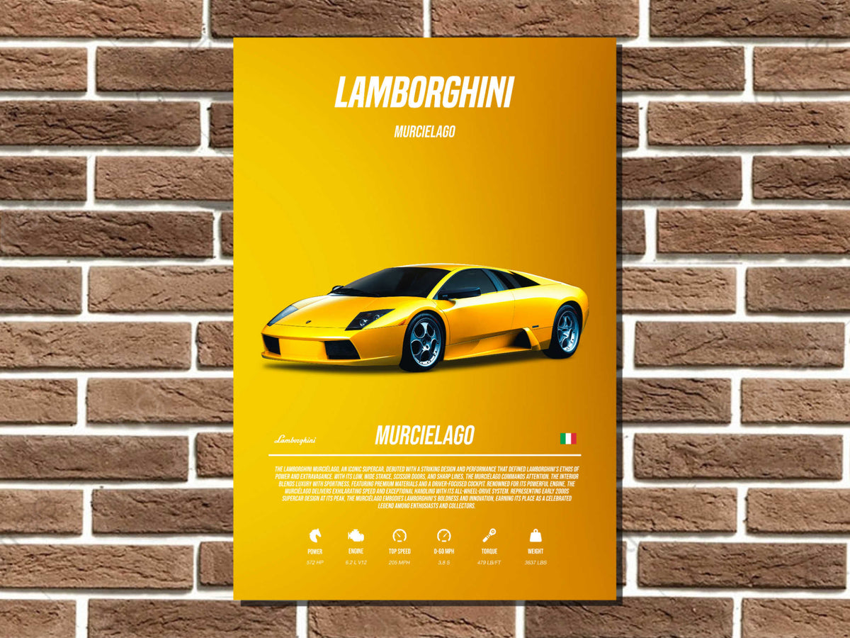 Lamborghini Murcielago Metal Poster Print
