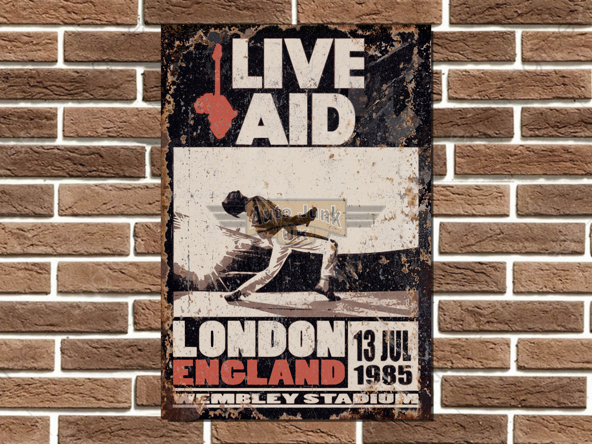 Live Aid Metal Poster Sign