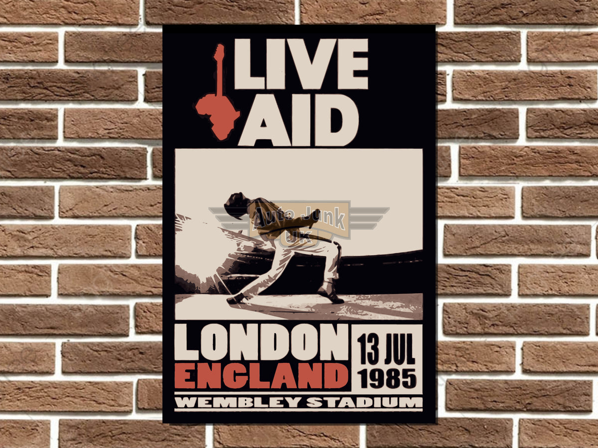 Live Aid Metal Poster Sign
