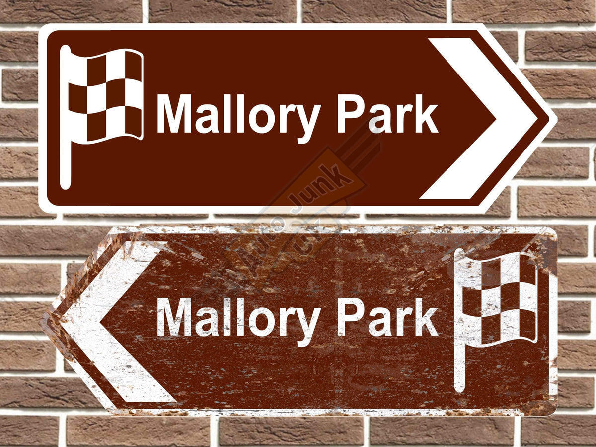 Mallory Park Race Circuit Metal Road Sign