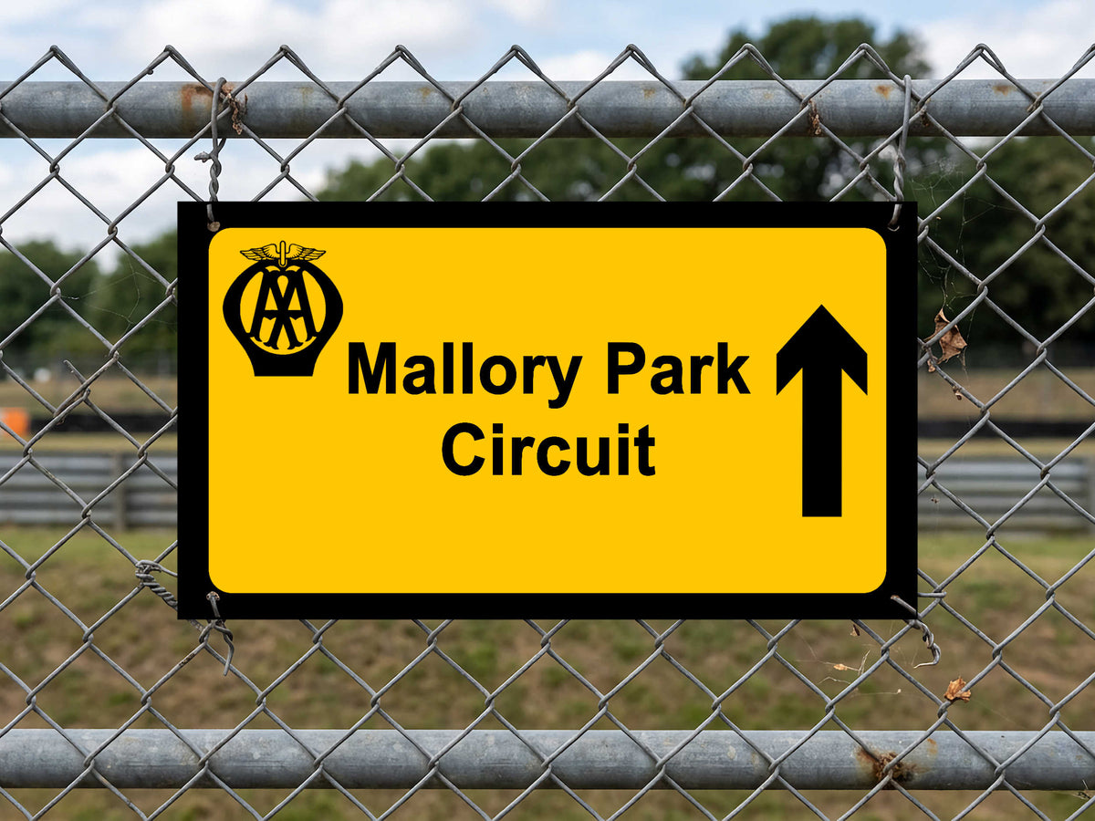 Mallory Park Circuit AA Direction Street Sign