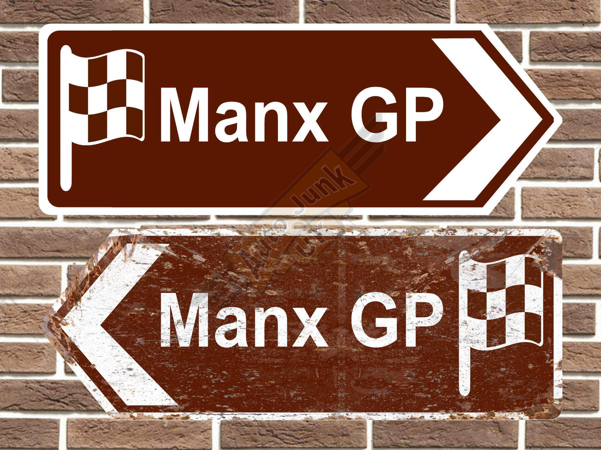 Manx GP Metal Road Sign