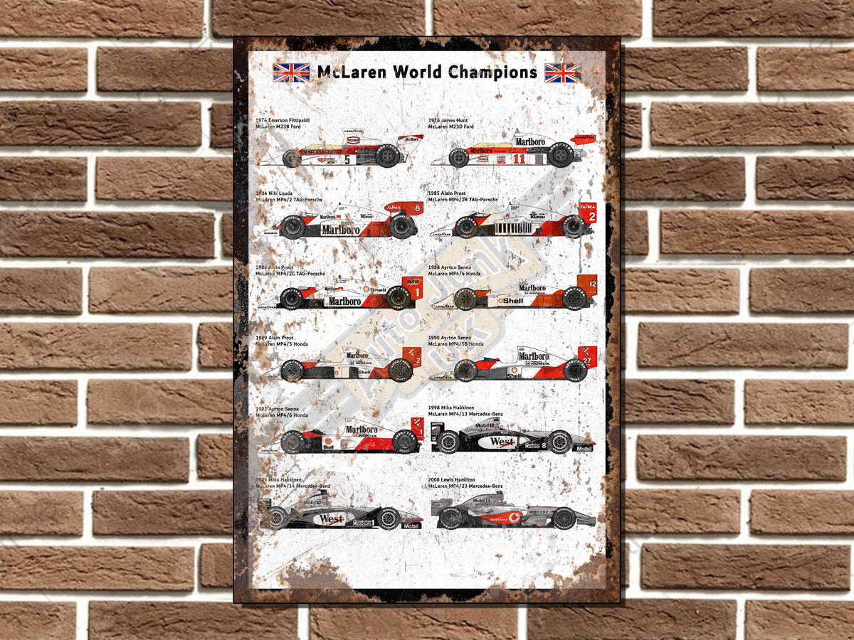 McLaren World Champions Metal Sign