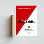 Ayrton Senna McLaren MP4/4 Paper Poster