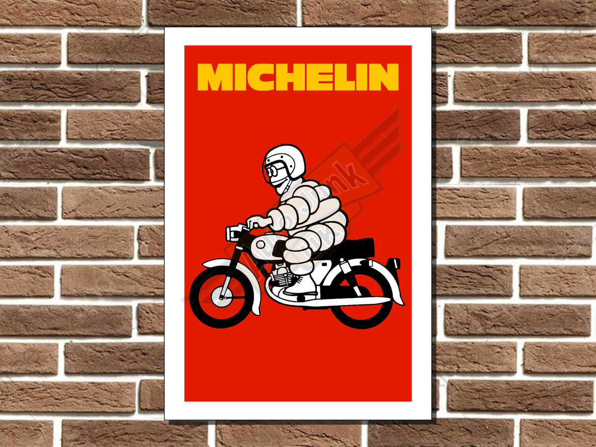 Michelin Man Motorcycle Metal Sign