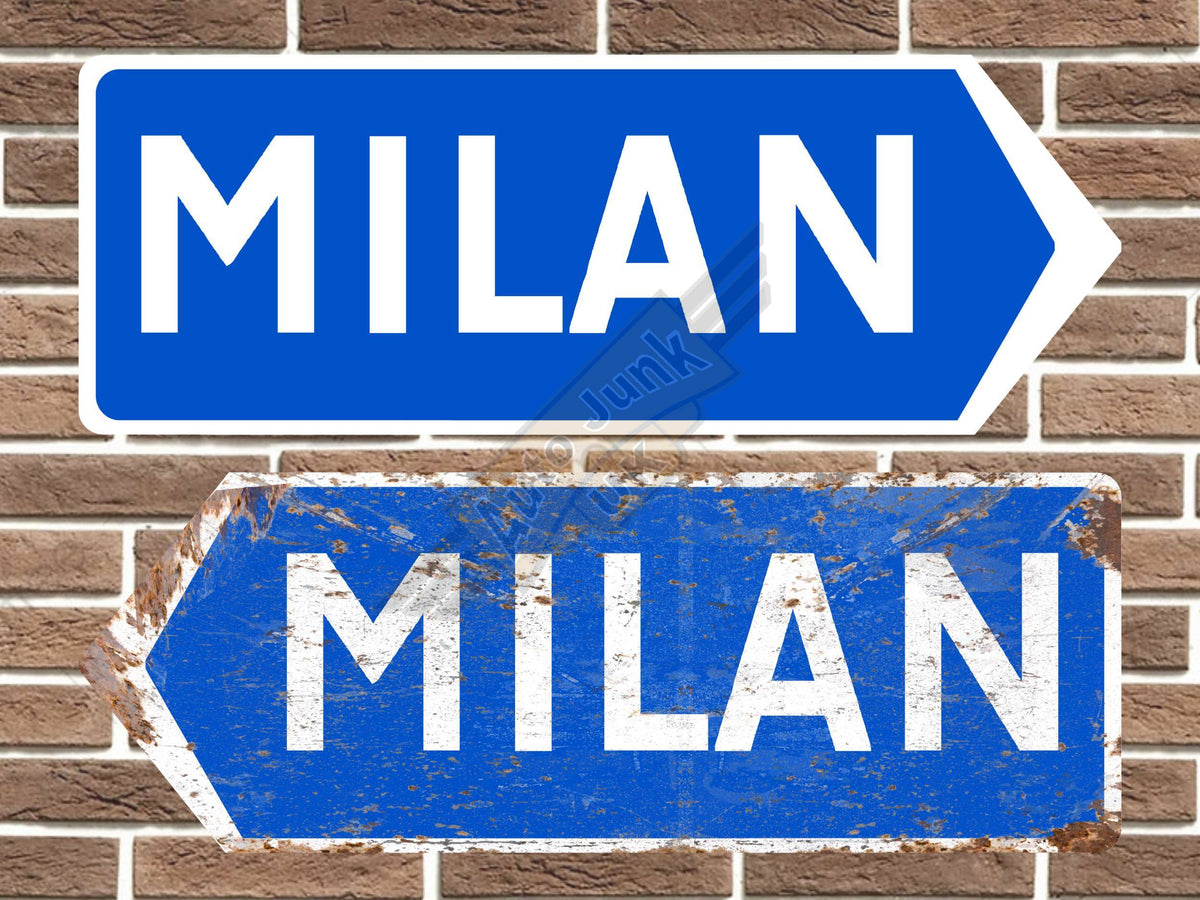 Milan Metal Road Sign