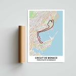 Monaco Circuit Map Paper Poster