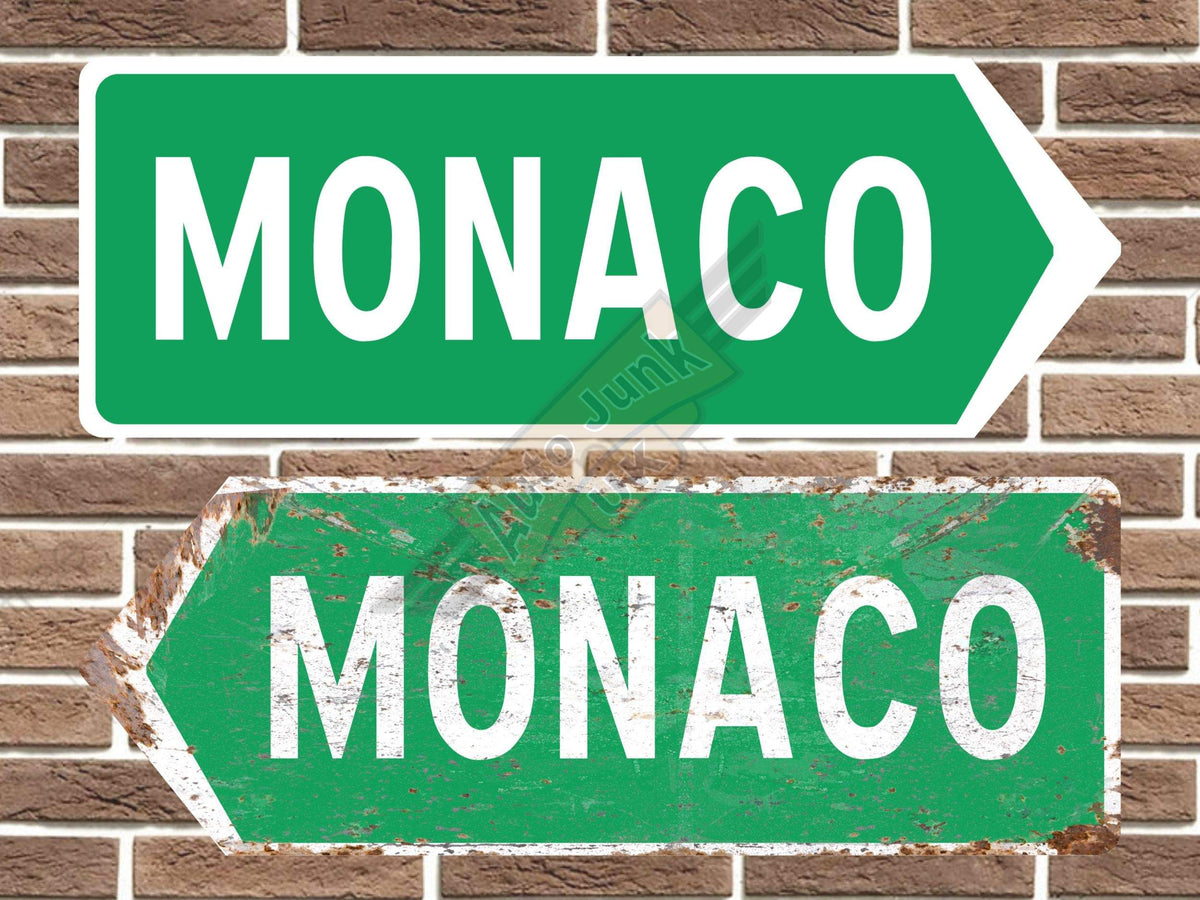Monaco Metal Road Sign