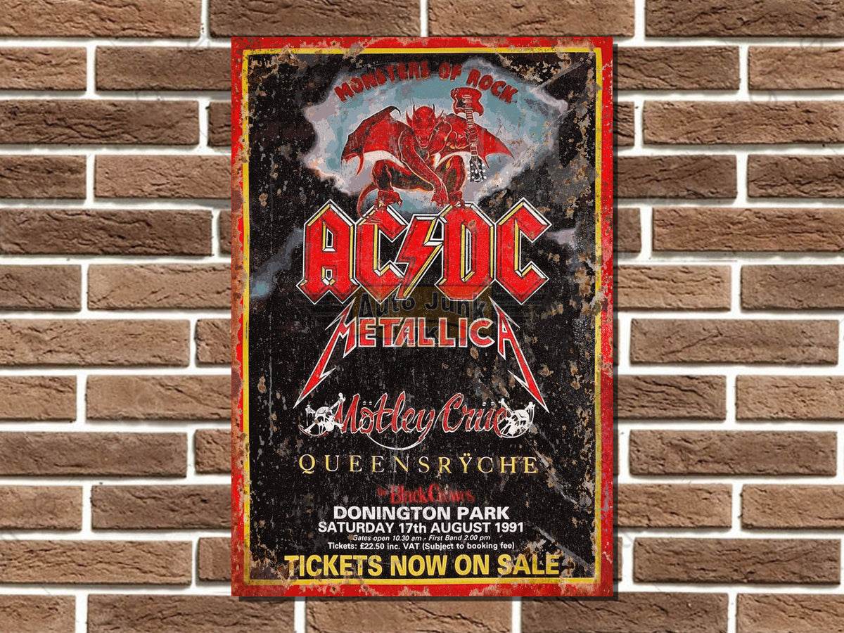 Monsters of Rock Metal Poster Sign